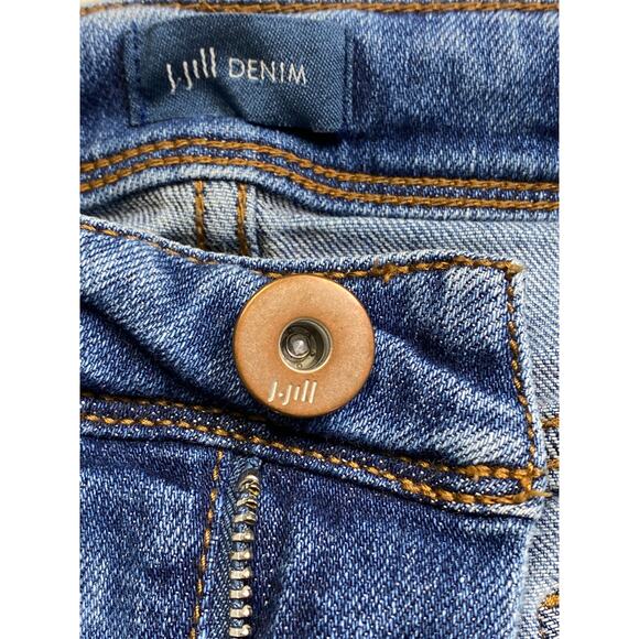 J. Jill Authentic Fit Slim Ankle Patchwork Jeans Womens Sz 14 Boho Closet Staple - Picture 6 of 10